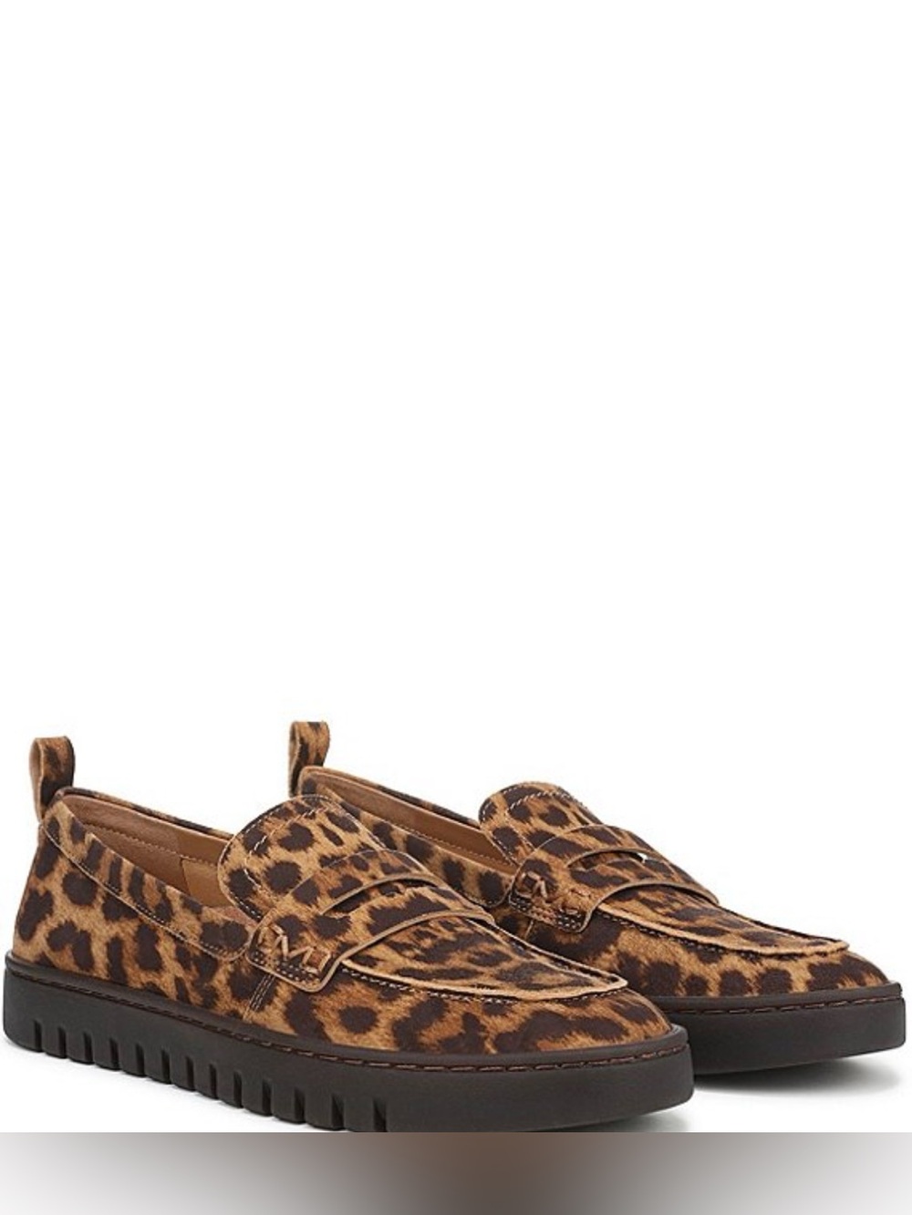 Vionic Uptown Suede Leopard Print Packable Penny Loafers